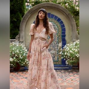 V. Chapman Emma dress in peach tapestry. NWT size 4